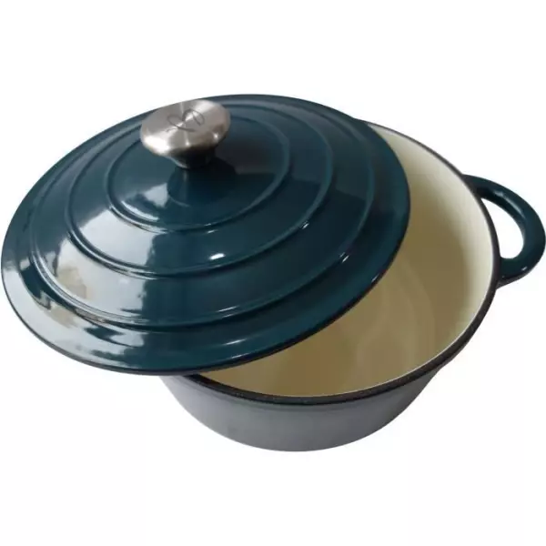 Cocotte BAUMALU24 cm - Forme ronde - Bleu vert