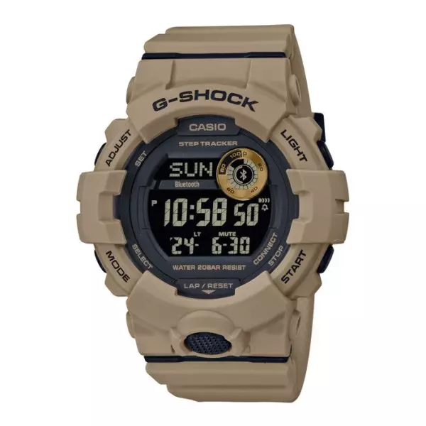 Montre sport CASIO G-Shock GBD-800UC-5ER beige - Bluetooth, étanche 20 bars, résistance aux chocs