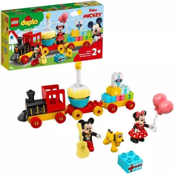 LEGO 10941 DUPLO Disney Le Train d'Anniversaire de Mickey et Minnie Jouet pour Enfant de 2 ans et plus avec Train et Figurines