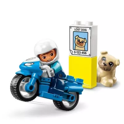 LEGO 10967 DUPLO La Moto De Police, Jouet Pour les Enfants de 2 Ans et