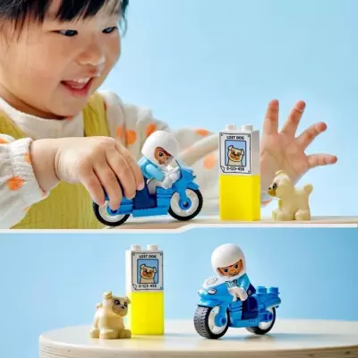 LEGO 10967 DUPLO La Moto De Police, Jouet Pour les Enfants de 2 Ans et