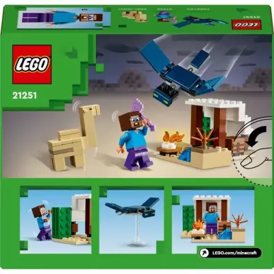 LEGO 21251 Minecraft L'Expédition de Steve dans le Désert, Jouet de