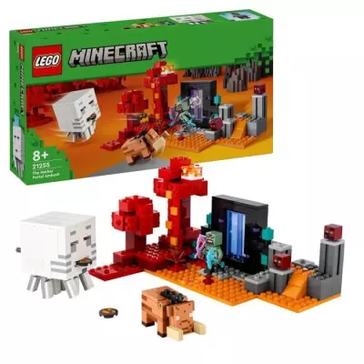 LEGO 21255 Minecraft L'Embuscade au Portail du Nether, Jouet avec Scen