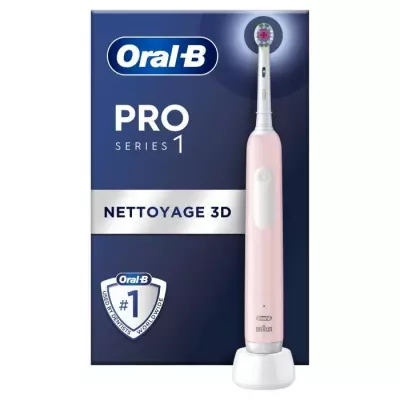 Brosse a dents électrique ORAL-B Pro 1 - rose - sans fil - 1 brossett