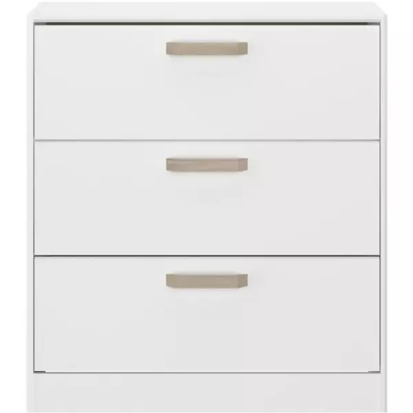 Commode DREAM 3 tiroirs - Panneau de particules - Décor blanc - L79.7 x H87.8 x P43.8 cm