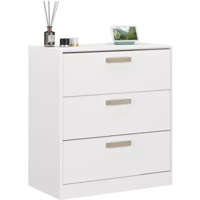 Commode DREAM 3 tiroirs - Panneau de particules - Décor blanc - L79.7