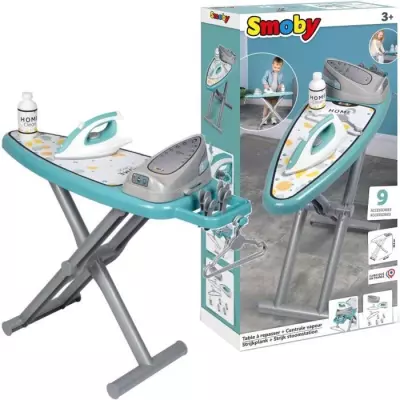 Smoby - Planche a repasser avec station vapeur + 9 accessoires - Jeux