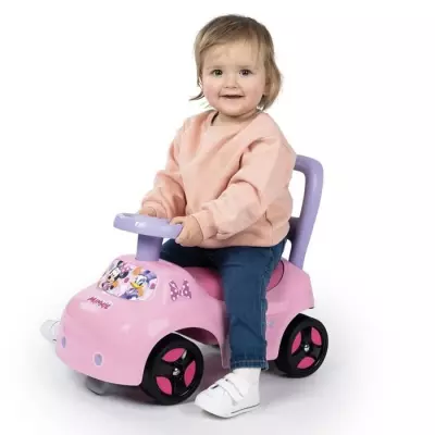 Smoby - Porteur auto enfant 2 en 1 - Minnie - Coffre sous la selle - D