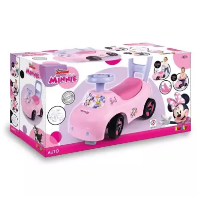 Smoby - Porteur auto enfant 2 en 1 - Minnie - Coffre sous la selle - D