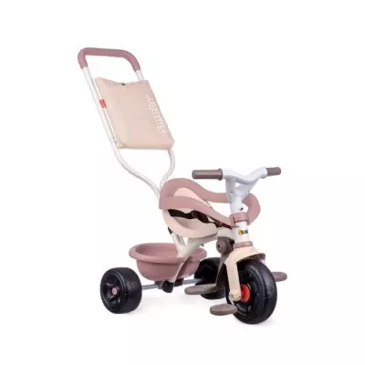 Smoby -Tricycle évolutif enfant Be Fun Confort - Rose - Canne parenta