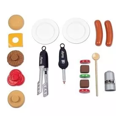 Smoby - BBQ Grill - Barbecue pour enfant - 18 accessoires - Fonctions