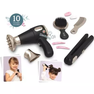 Smoby - My Beauty Hair Set - Set de Coiffure Enfant - Lisseur et Seche