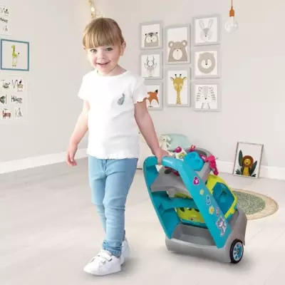 Smoby chariot vétérinaire - peluche chaton incluse - des 3 ans