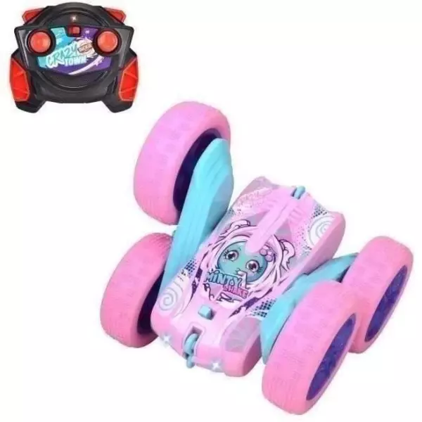 Dickie - Véhicule Radiocommandé 16 cm - Flippy Berry Shaker - Rotation 360° - Rose - Piles Incluses - Des 6 ans