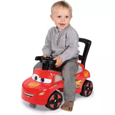 Porteur auto ergonomique Smoby Cars avec coffre a jouets - Fonction Tr