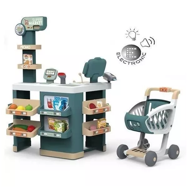 Marchande Supermarket Smoby - Des 3 ans - Coin légumes/fruits - Mini rayons - Pesée