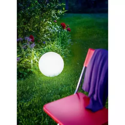 Boule lumineuse solaire LED en polyéthylene 30cm - LUMISKY - Multicol