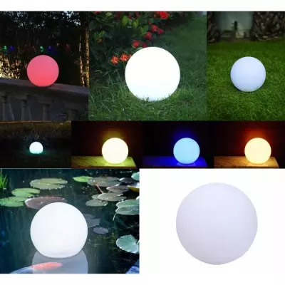 Boule lumineuse solaire LED en polyéthylene 30cm - LUMISKY - Multicol