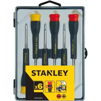 Jeu de 6 Micro Tournevis - STANLEY - STHT0-62631 - 4 Fente + 2 Phillip