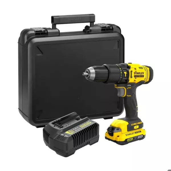 Perceuse visseuse a percussion 50 Nm - Lithium 18V - 2 Batteries 2Ah - STANLEY FATMAX V20 - SFMCD711D22-QW