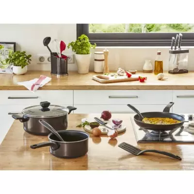 TEFAL Easy Cook & Clean Sauteuse 24 cm + couvercle en verre, Non induc