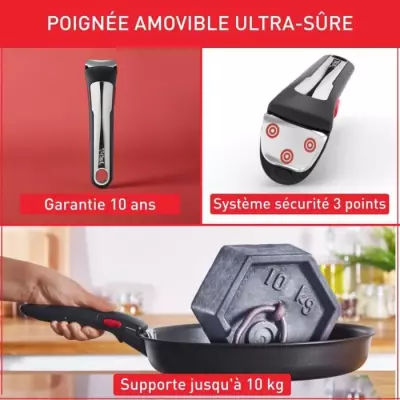 TEFAL INGENIO Eco Resist Poele 28 cm, Induction, Antiadhésif, Empilab