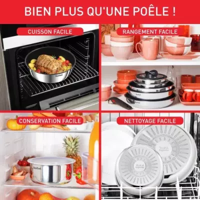 TEFAL INGENIO Emotion Lot de 3 casseroles 16/18/20 cm + poignée amovi