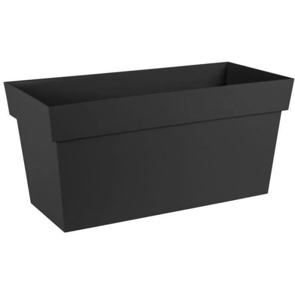 EDA Muret avec roulettes Toscane - 79 x 35 x H 39 cm - 74 L - Noir