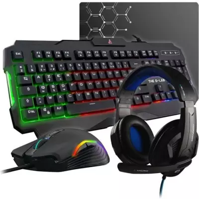 Pack Gamer 4 en 1 - The G-Lab - COMBO ARGON - Souris Filaire - Clavier