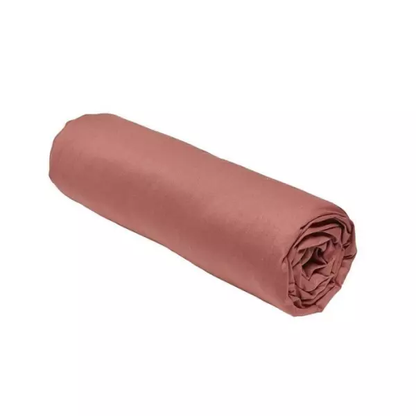 Drap housse TODAY Essential - 140 x 190 cm - 2 personnes - 100% Coton uni - Terracotta