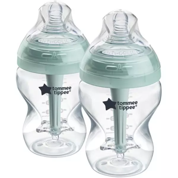 Lot de 2 biberons - TOMMEE TIPPEE - AAC - Anti colique - 260 ml - Transparent