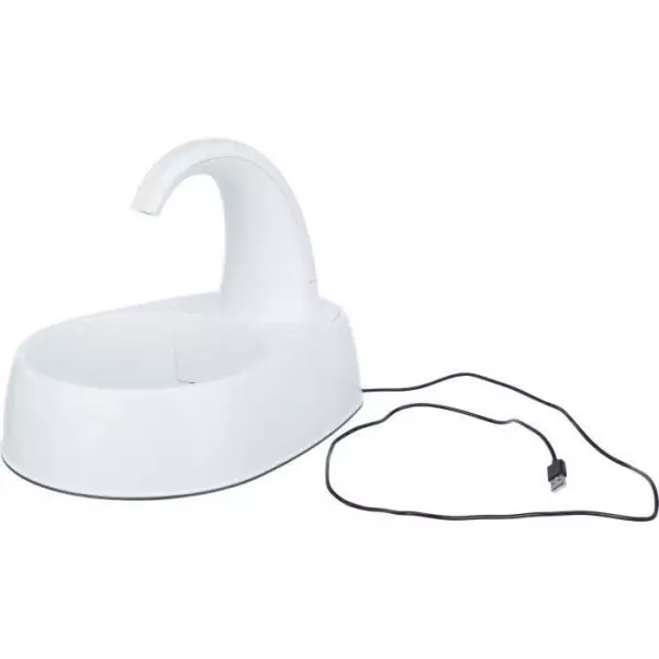 Fontaine a boire TRIXIE Curved Stream - Plastique - 2,5L - 25 × 24,5 × 35 cm - Blanc