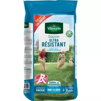 Gazon ultra résistant Label rouge - VILMORIN - Sport et jeux - 5,1 kg