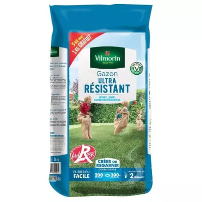 Gazon ultra résistant Label rouge - VILMORIN - Sport et jeux - 5,1 kg