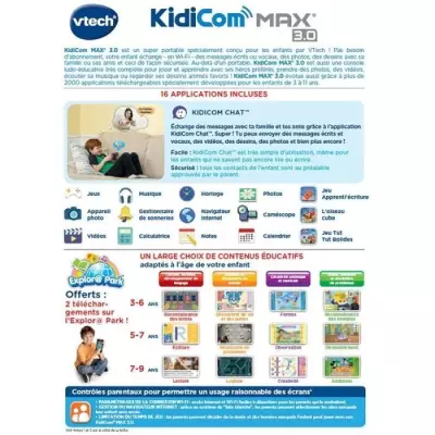 VTECH - Kidicom Max 3.0 - Portable enfant performant - 16 applications