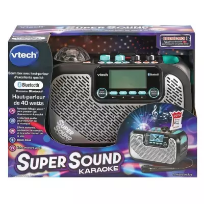 Enceinte Karaoké VTECH - Supersound Karaoke - 40W - Noir et gris - Po