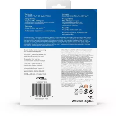 WESTERN DIGITAL - SN5000 - Disque SSD Interne - 4 To - WDS400T4B0E