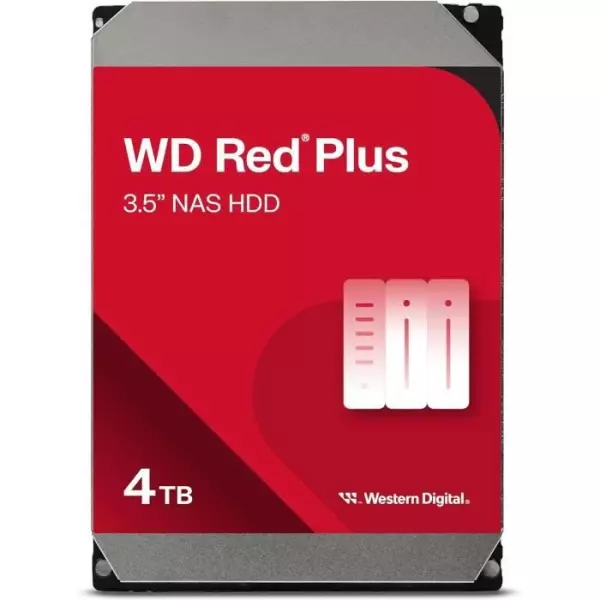 Disque dur Interne - WESTERN DIGITAL - Red Plus - 4To - 3.5 - Dédié NAS - 5400 RPM Class - SATA 6 GB/s (WD40EFPX)