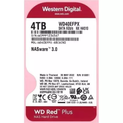 Disque dur Interne - WESTERN DIGITAL - Red Plus - 4To - 3.5 - Dédié