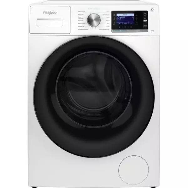 Lave-linge hublot WHIRLPOOL W6XW845WBFR Supreme Silence - 8 kg - Induction directe - L60cm - Classe B - 1400 trs/min - Blanc