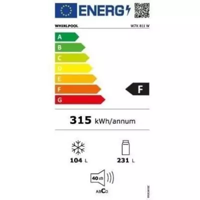 Réfrigérateur congélateur bas WHIRLPOOL - W7X81W - 335 L (231L+104L