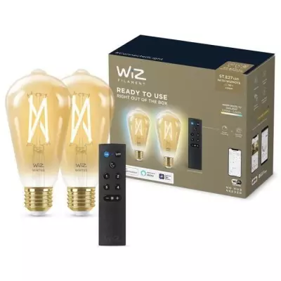 Kit de démarrage WiZ 2 ampoules connectées Edison Blanc variable E27