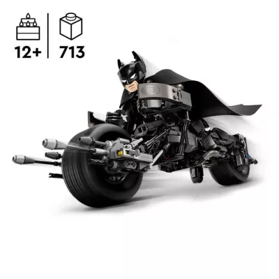 LEGO DC Batman 76273 La figurine de Batman a construire et la moto Bat