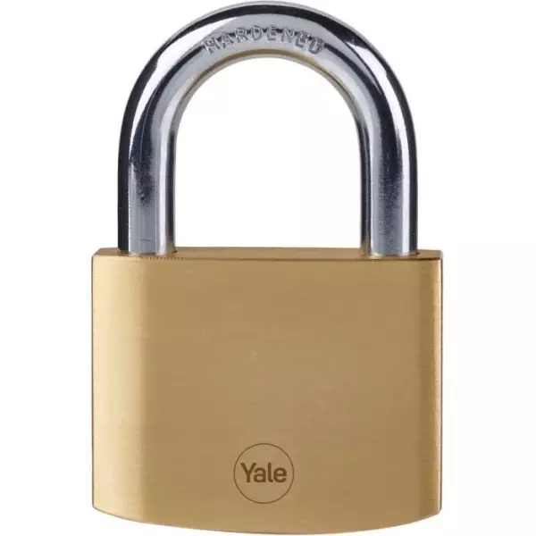 Cadenas laiton - YALE - Y110B/60/132/1 - 60 mm - Anse acier cémenté - 3 clés - Pour trappes d'acces, chaînes, échelles, por