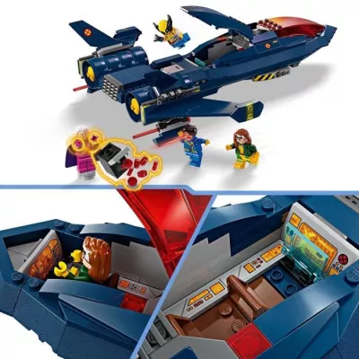 LEGO 76281 Marvel Le X-Jet des X-Men, Jouet d'Avion, Chasseur avec Min