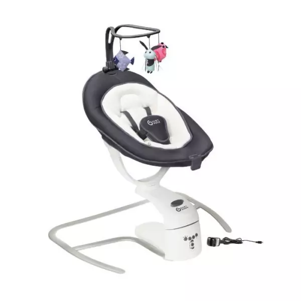 Babymoov Balancelle bébé électrique Swoon Motion, Assise a 360°, Zinc