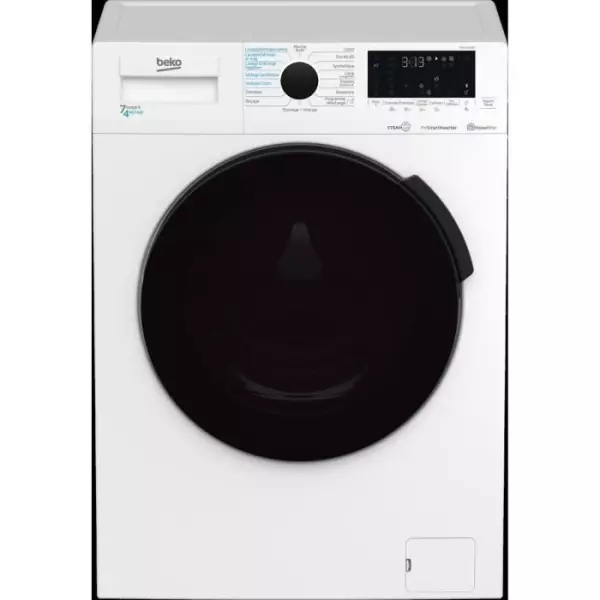 Lave-linge séchant BEKO b300 HTE7614YBST - 7 / 4 kg - Induction - L60cm - 1200 trs/min - Blanc