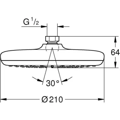 Douche de tete GROHE Vitalio Start 210 - jet unique - économie d'eau