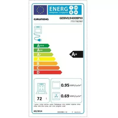 Four encastrable pyrolyse GRUNDIG - GEBM19400BPHI - inox - porte froid