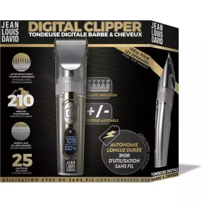 Tondeuse cheveux & barbe - JEAN LOUIS DAVID - Digital Clipper - 25 hau